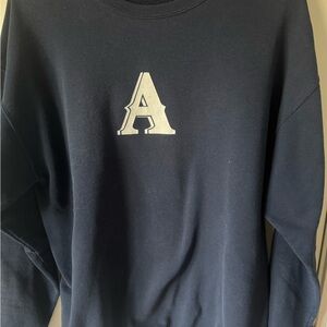 Navy Blue Sweater with White Lettering